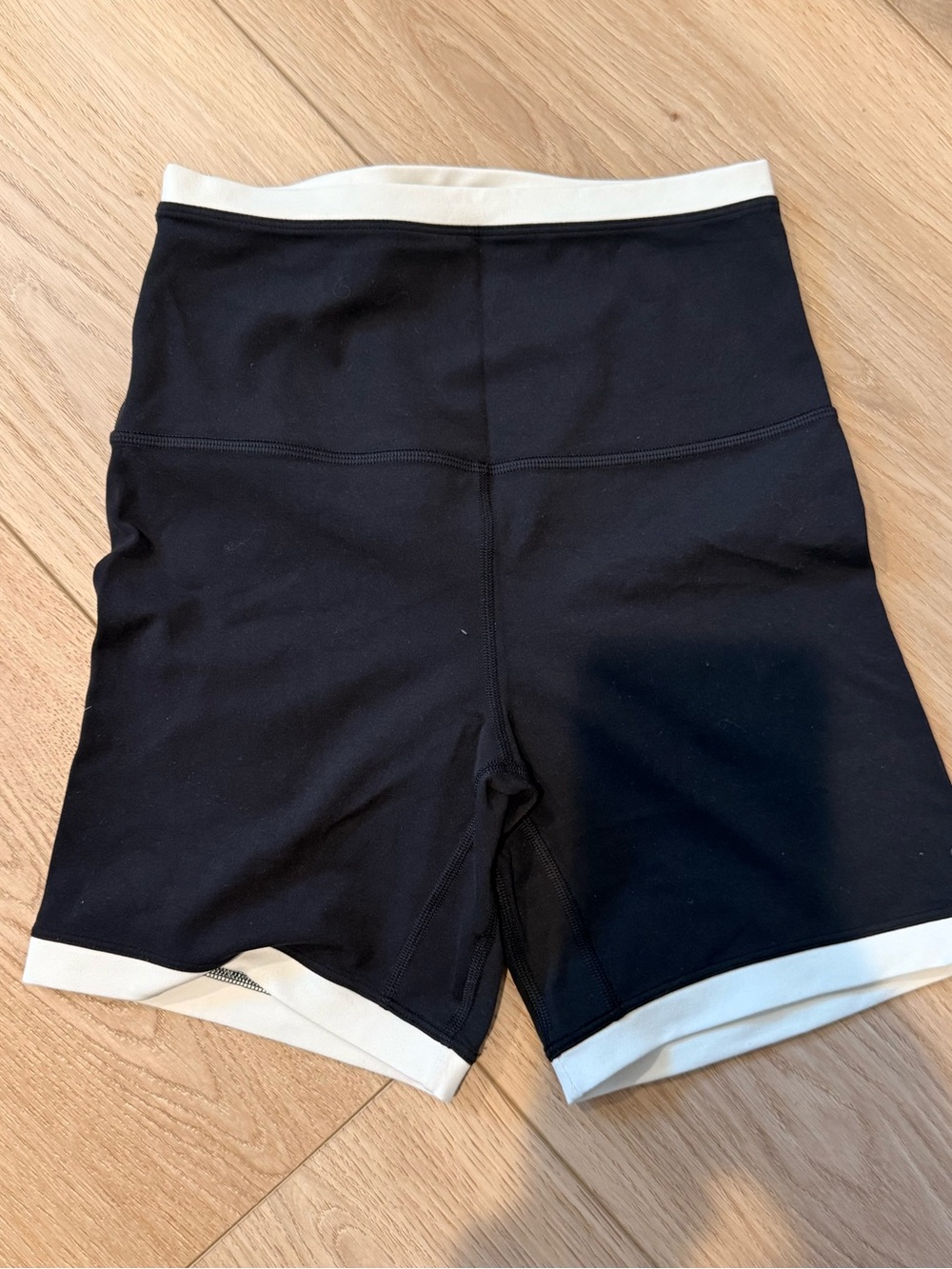 lululemon athletica Black Bike Shorts with White Trim